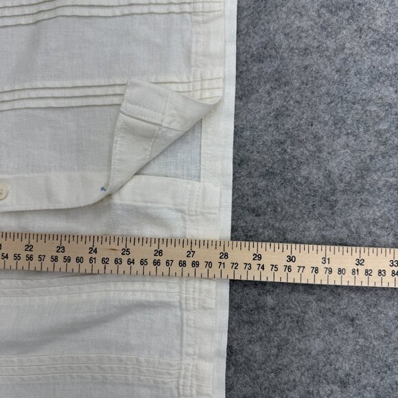 Scotch & Soda Men's Linen Blend Short Sleeve Woven Shirt Medium White, NEW - Picture 10 of 12